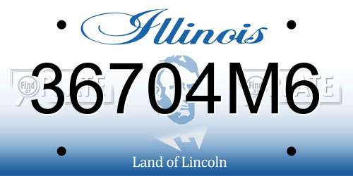 36704M6 Illinois License Plate