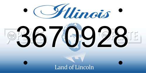 3670928 Illinois License Plate