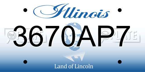 3670AP7 Illinois License Plate