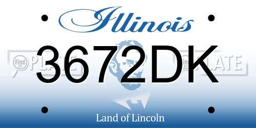 3672DK Illinois License Plate