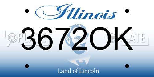 3672OK Illinois License Plate