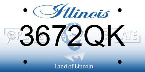 3672QK Illinois License Plate