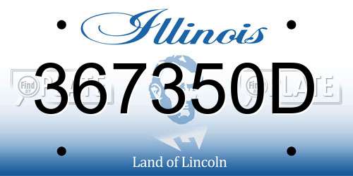 367350D Illinois License Plate