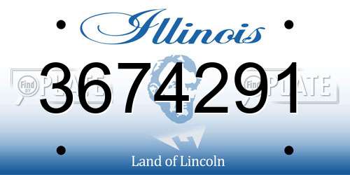3674291 Illinois License Plate