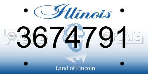3674791 Illinois License Plate