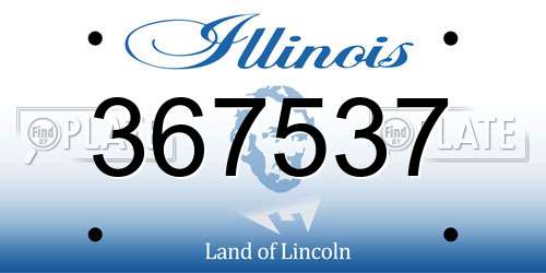 367537 Illinois License Plate