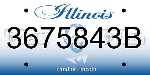 3675843B Illinois License Plate