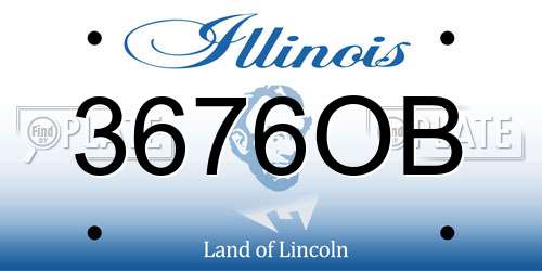 3676OB Illinois License Plate