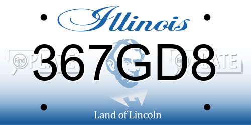 367GD8 Illinois License Plate