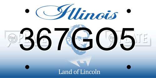 367GO5 Illinois License Plate