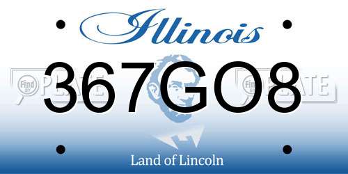 367GO8 Illinois License Plate