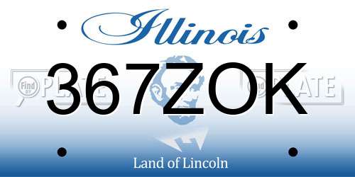 367ZOK Illinois License Plate