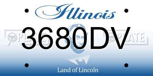 3680DV Illinois License Plate