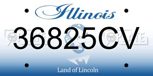 36825CV Illinois License Plate
