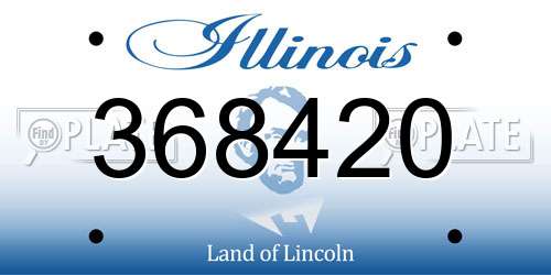 368420 Illinois License Plate