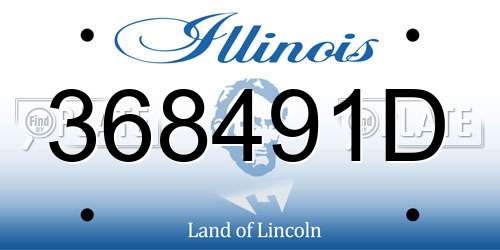 368491D Illinois License Plate