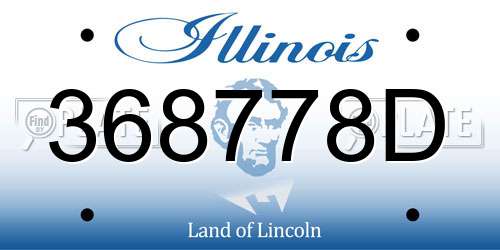 368778D Illinois License Plate