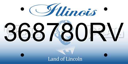 368780RV Illinois License Plate