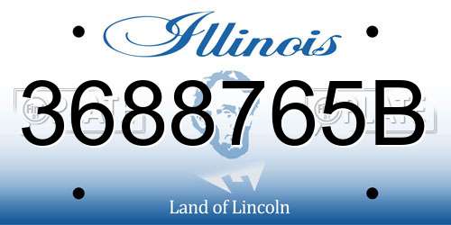 3688765B Illinois License Plate