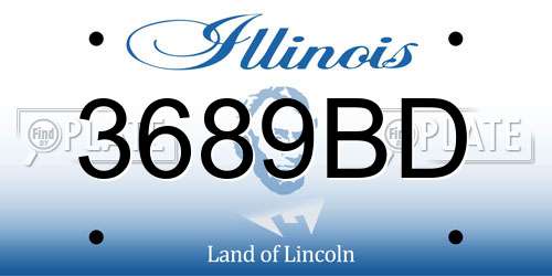 3689BD Illinois License Plate