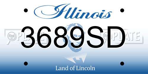 3689SD Illinois License Plate