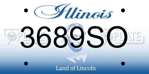 3689SO Illinois License Plate