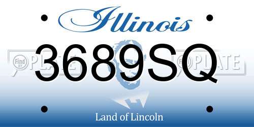 3689SQ Illinois License Plate