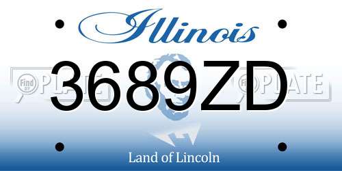 3689ZD Illinois License Plate
