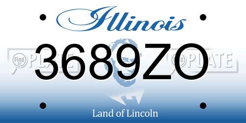 3689ZO Illinois License Plate