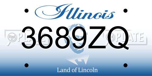 3689ZQ Illinois License Plate