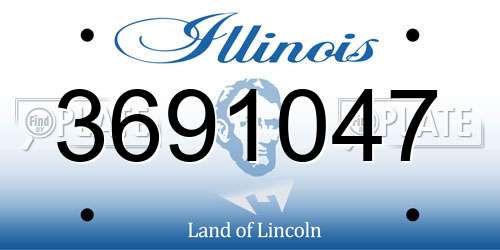 3691047 Illinois License Plate