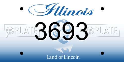 3693 Illinois License Plate