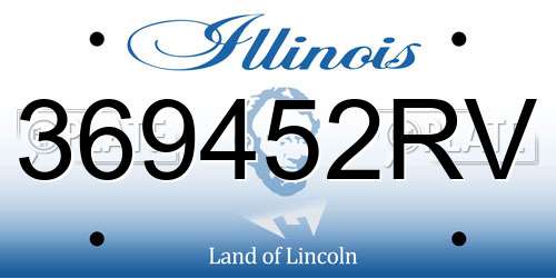 369452RV Illinois License Plate