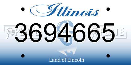 3694665 Illinois License Plate