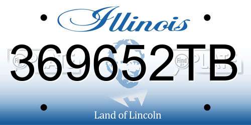 369652TB Illinois License Plate