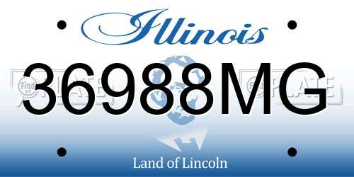 36988MG Illinois License Plate