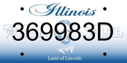 369983D Illinois License Plate