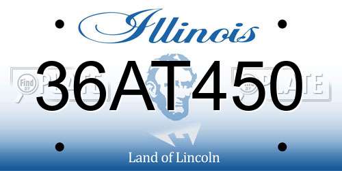 36AT450 Illinois License Plate