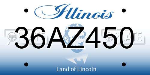 36AZ450 Illinois License Plate