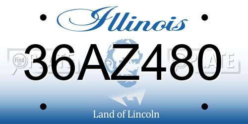 36AZ480 Illinois License Plate