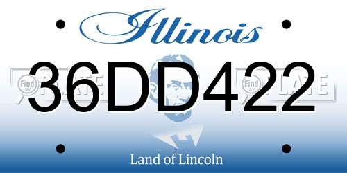 36DD422 Illinois License Plate
