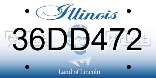 36DD472 Illinois License Plate