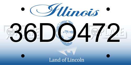 36DO472 Illinois License Plate