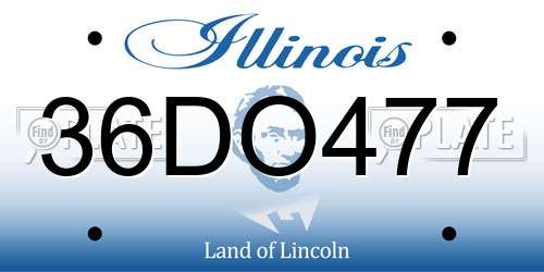 36DO477 Illinois License Plate