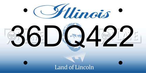 36DQ422 Illinois License Plate