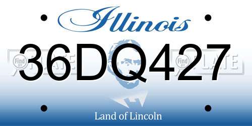 36DQ427 Illinois License Plate