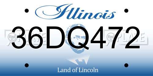 36DQ472 Illinois License Plate