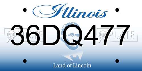 36DQ477 Illinois License Plate