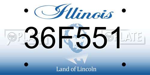 36F551 Illinois License Plate