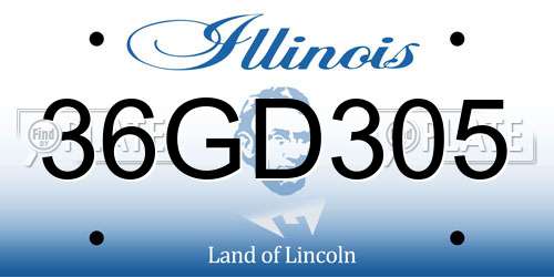 36GD305 Illinois License Plate